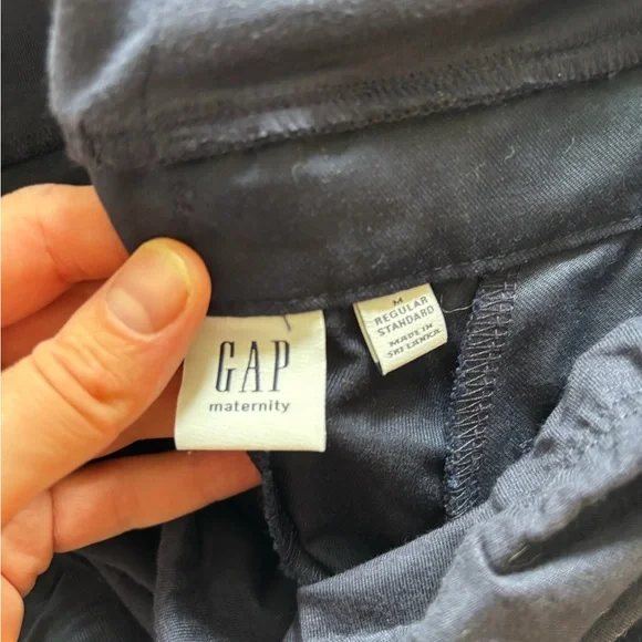 Dark Blue Maternity Jogger Pants with Drawstring Waist - Picture 3 of 3